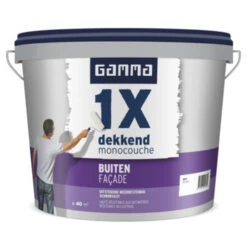 GAMMA Muurverf 1x Dekkend Buiten Wit 5 Liter