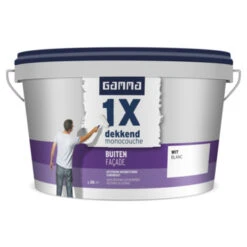 GAMMA Muurverf 1x Dekkend Buiten Wit 2,5 Liter
