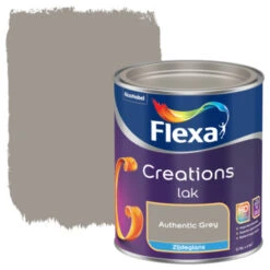 Flexa Creations Lak Authentic Grey Zijdeglans 750 Ml