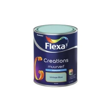 Flexa Creations muurverf vintage blue zijdemat 1 liter
