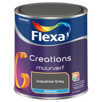 Flexa Creations muurverf industrial grey zijdemat 1 liter