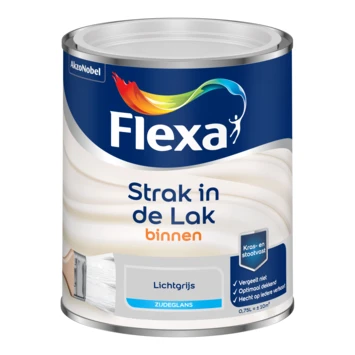 Flexa Strak in de lak voor binnen lichtgrijs zijdeglans 750 ml