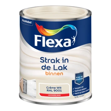 Flexa Strak in de lak voor binnen ral 9001 crèmewit hoogglans 750 ml