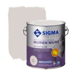 Sigma Muurverf Reinigbaar Mat RAL 9010 2,5 Liter