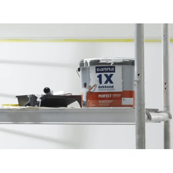 GAMMA muur- en plafondverf 1x dekkend perfect streeploos wit 10 liter