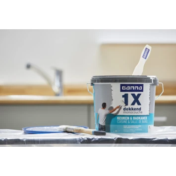 GAMMA muurverf 1x dekkend badkamer & keuken wit 5 liter