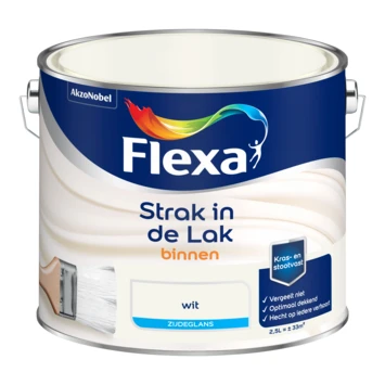 Flexa Strak in de lak voor binnen wit zijdeglans 2,5 liter