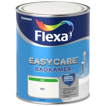 Flexa EasyCare muurverf badkamer wit mat 1 liter