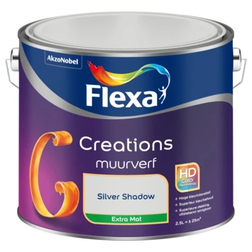 Flexa creations muurverf silver shadow extra mat 2.5 L