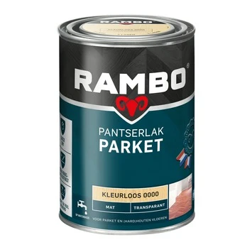 Rambo pantserlak parket transparant mat kleurloos 1,25 liter