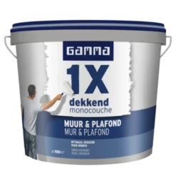 GAMMA Latex 1x Dekkend Muur & Plafond RAL 9016 Verkeerswit 10 Liter