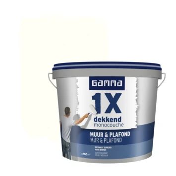 GAMMA latex 1x dekkend muur & plafond RAL 9016 verkeerswit 10 liter