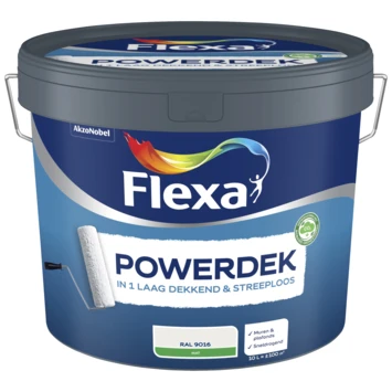 Flexa Powerdek latex RAL9016 verkeerswit mat 10 liter