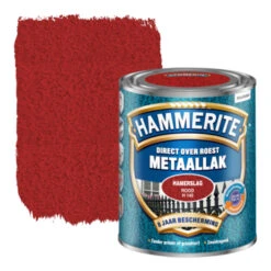 Hammerite Metaallak Rood Hamerslag 750 Ml