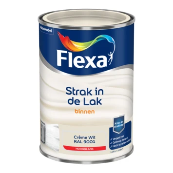Flexa Strak in de lak voor binnen ral 9001 crèmewit hoogglans 1,25 liter