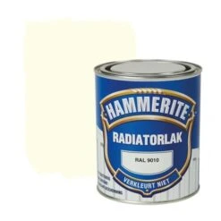 Hammerite Radiatorlak RAL 9010 Gebroken Wit Hoogglans 750 Ml