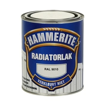 Hammerite radiatorlak RAL 9010 gebroken wit hoogglans 750 ml