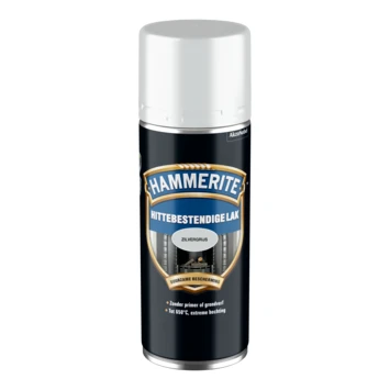 Hammerite spuitlak hittebestendig zilvergrijs hoogglans 400 ml