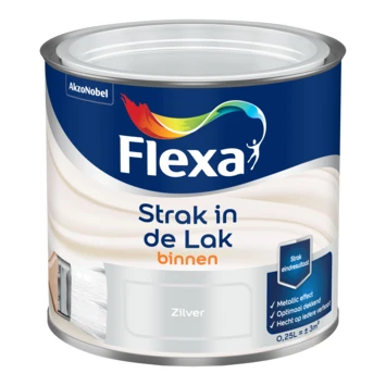 Flexa Strak in de lak voor binnen aluminium zijdeglans 250 ml