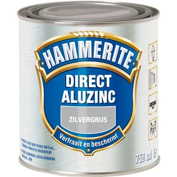 Hammerite Direct AluZinc metaallak zilvergrijs 750 ml