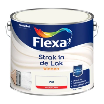 Flexa Strak in de lak voor binnen wit hoogglans 2,5 liter