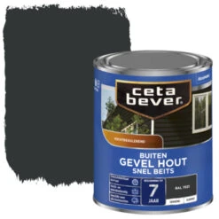 CetaBever Snelbeits Gevel & Kozijn Dekkend RAL 7021 Zijdemat 750 Ml