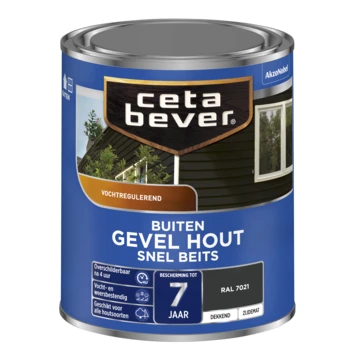 CetaBever Snelbeits Gevel & Kozijn dekkend RAL 7021 zijdemat 750 ml