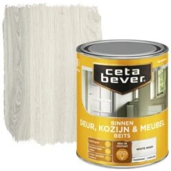 Cetabever Deur, Kozijn & Meubelbeits Transparant White Wash Zijdeglans 750 Ml