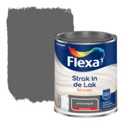 Flexa Strak In De Lak Voor Binnen Antraciet Grijs Hoogglans 750 Ml