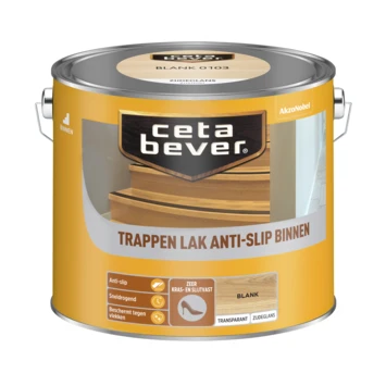 CetaBever Trappenlak transparant anti-slip blank zijdeglans 2,5 L