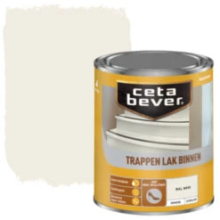 Cetabever Trappenlak Dekkend RAL 9010 Gebroken Wit Zijdeglans 750 Ml