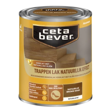 Cetabever traplak natuurlijk effect brown wash 750 ml