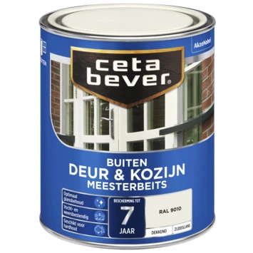CetaBever Meesterbeits Deur & Kozijn dekkend zijdeglans RAL 9010 750 ml