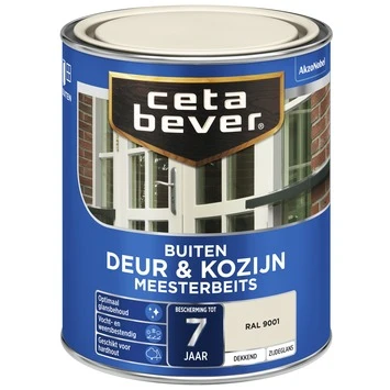CetaBever Meesterbeits Deur & Kozijn dekkend zijdeglans RAL 9001 750 ml