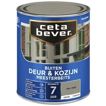 CetaBever Meesterbeits Deur & Kozijn dekkend zijdeglans RAL 7030 750 ml