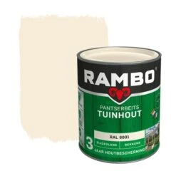 Rambo Pantserbeits Tuinhout Dekkend RAL 9001 Zijdeglans 750 Ml