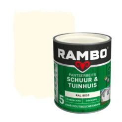 Rambo Pantserbeits Schuur & Tuinhuis Dekkend RAL 9010 Zijdeglans 750 Ml