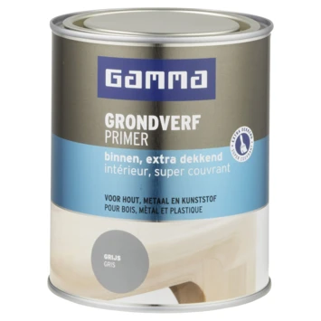 GAMMA grondverf binnen extra dekkend 750 ml grijs