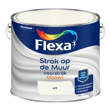 Flexa Strak op de muur voorstrijk wit 2,5 liter