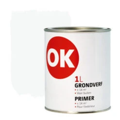 OK Grondverf Voor Buiten Wit 1 Liter