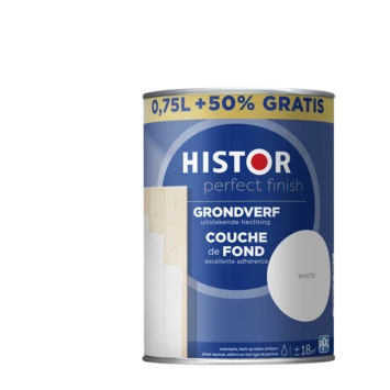 Histor Perfect Finish grondverf 7000 wit 750 ml + 50% gratis