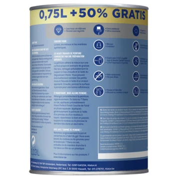 Histor Perfect Finish grondverf 7000 wit 750 ml + 50% gratis