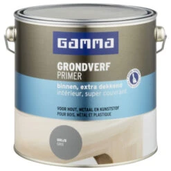 GAMMA Grondverf Binnen Extra Dekkend 2,5 L Grijs