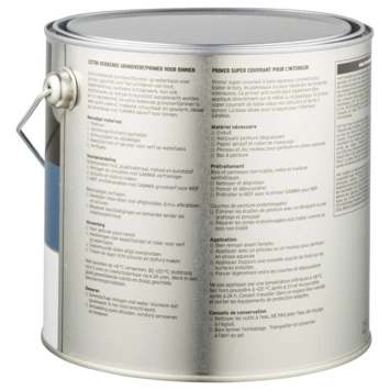 GAMMA grondverf binnen extra dekkend 2,5 L wit