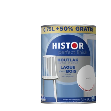 Histor Perfect Finish houtlak wit hoogglans 750 ml + 50% gratis