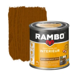 Rambo Pantserlak Interieur Transparant Zijdeglans Warm Walnoot 250 Ml