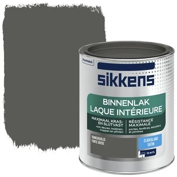 Sikkens binnenlak donkergrijs zijdeglans 750 ml