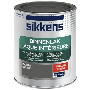 Sikkens binnenlak donkergrijs hoogglans 750 ml