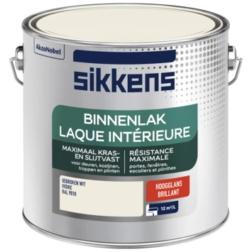 Sikkens binnenlak hoogglans RAL 9010 gebroken wit 2,5 liter