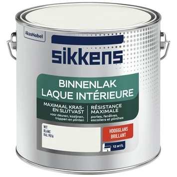 Sikkens binnenlak RAL 9016 hoogglans 2,5 liter